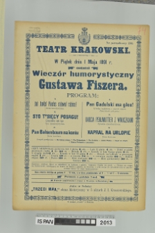 WIECZ&Oacute;R HUMORYSTYCZNY GUSTAWA FISZERA