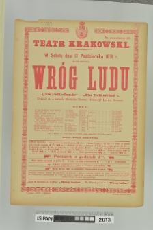 WRÓG LUDU (En Folkefiende, Ein Volksfeind)