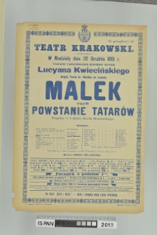 MALEK CZYLI POWSTANIE TATARÓW
