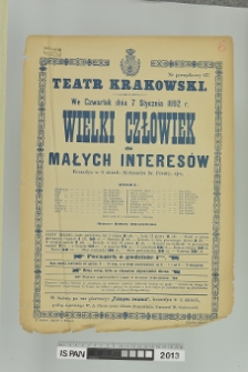 WIELKI CZŁOWIEK DO MAŁYCH INTERES&Oacute;W