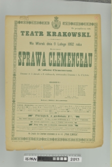 SPRAWA CLEMENCEAU (L'affaire Clemenceau)
