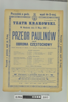 PRZEOR PAULINÓW, CZYLI OBRONA CZĘSTOCHOWY