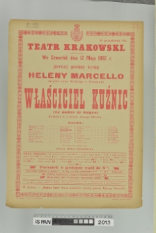 WŁAŚCICIEL KUŹNIC (Le maitre de forges)