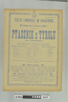 PTASZNIK Z TYROLU (Der Vogelhändler)