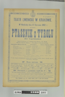 PTASZNIK Z TYROLU (Der Vogelhändler)