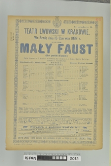 MAŁY FAUST (Le petit Faust)