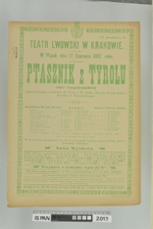 PTASZNIK Z TYROLU (Der Vogelhändler)