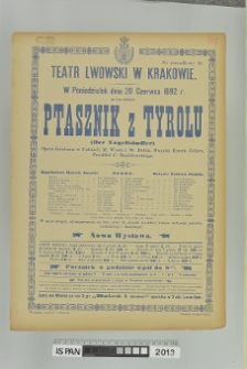 PTASZNIK Z TYROLU (Der Vogelh&auml;ndler)