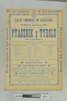 PTASZNIK Z TYROLU (Der Vogelh&auml;ndler)