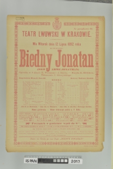 BIEDNY JONATAN (Der arme Jonathan)