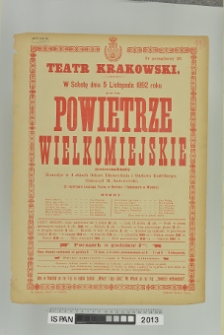 POWIETRZE WIELKOMIEJSKIE (Grossstadtluft)