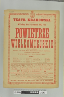 POWIETRZE WIELKOMIEJSKIE (Grossstadtluft)