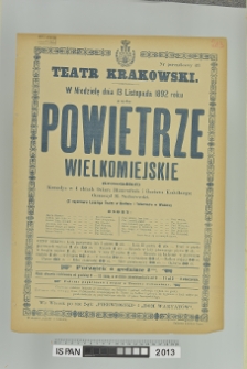 POWIETRZE WIELKOMIEJSKIE (Grossstadtluft)