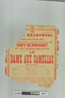 LA DAME AUX CAMÉLIAS (Dama kameliowa)