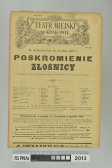 POSKROMIENIE ZŁOŚNICY