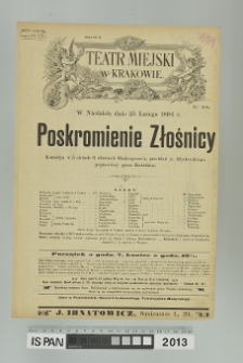 POSKROMIENIE ZŁOŚNICY