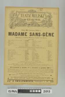 MADAME SANS-GÊNE