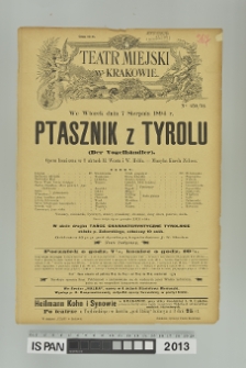 PTASZNIK Z TYROLU (Der Vogelhändler)