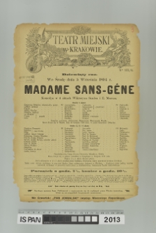 MADAME SANS-GÊNE