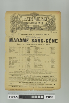 MADAME SANS-GÊNE
