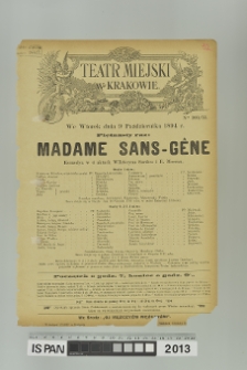 MADAME SANS-GÊNE