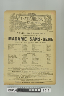 MADAME SANS-GÊNE