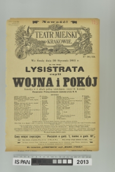 LYSISTRATA CZYLI WOJNA I POKÓJ