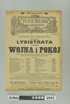 LYSISTRATA CZYLI WOJNA I POKÓJ