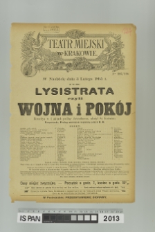 LYSISTRATA CZYLI WOJNA I POKÓJ