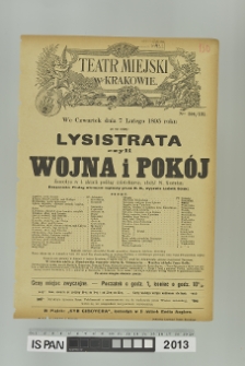 LYSISTRATA CZYLI WOJNA I POKÓJ