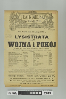 LYSISTRATA CZYLI WOJNA I POKÓJ