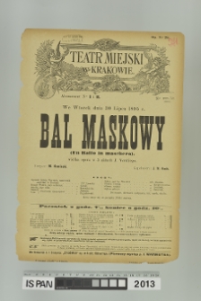 BAL MASKOWY (Un Ballo in maschera)