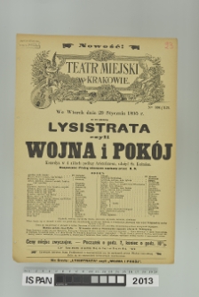 LYSISTRATA CZYLI WOJNA I POKÓJ