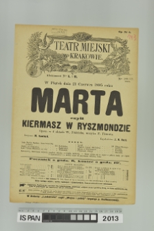 MARTA CZYLI KIERMASZ W RYSZMONDZIE