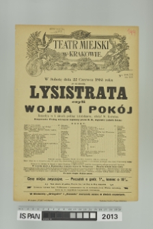 LYSISTRATA CZYLI WOJNA I POKÓJ