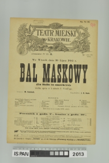 BAL MASKOWY (Un Ballo in maschera)