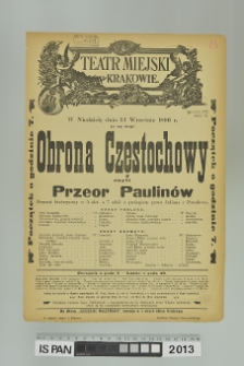 OBRONA CZĘSTOCHOWY CZYLI PRZEOR PAULINÓW