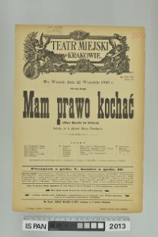 MAM PRAWO KOCHAĆ (Das Recht zu lieben)