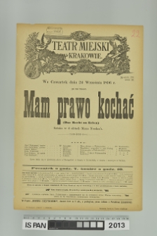 MAM PRAWO KOCHAĆ (Das Recht zu lieben)