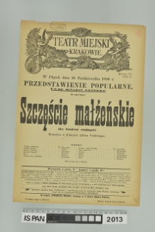 SZCZĘŚCIE MAŁŻEŃSKIE (Le bonheur conjugal)
