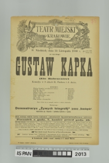 GUSTAW KAPKA (Ein Rabenvater)