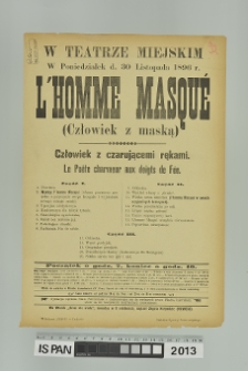 L'HOMME MASQUÉ (Człowiek z maską)