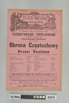 OBRONA CZĘSTOCHOWY CZYLI PRZEOR PAULINÓW
