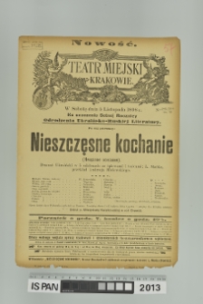 NIESZCZĘSNE KOCHANIE (Nieszczasne kochannia)