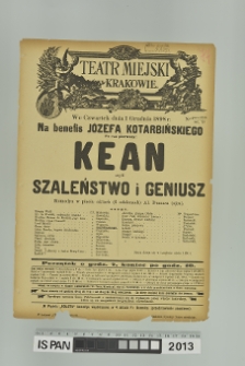 KEAN CZYLI SZALEŃSTWO I GENIUSZ