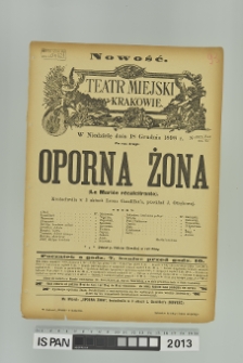 OPORNA ŻONA (La Mariee recaleitrante)