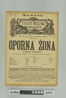 OPORNA ŻONA (La Mariee recaleitrante)