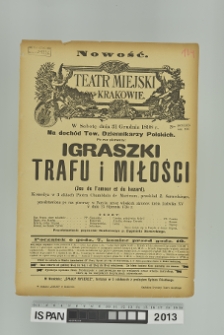 IGRASZKI TRAFU I MIŁOŚCI (Jeu de l'amour du hazard)