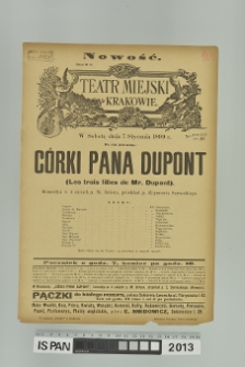 CÓRKI PANA DUPONT (Les trois filles de Mr. Dupont)