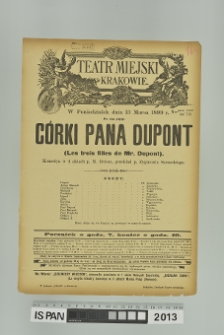 CÓRKI PANA DUPONT (Les trois filles de Mr. Dupont)